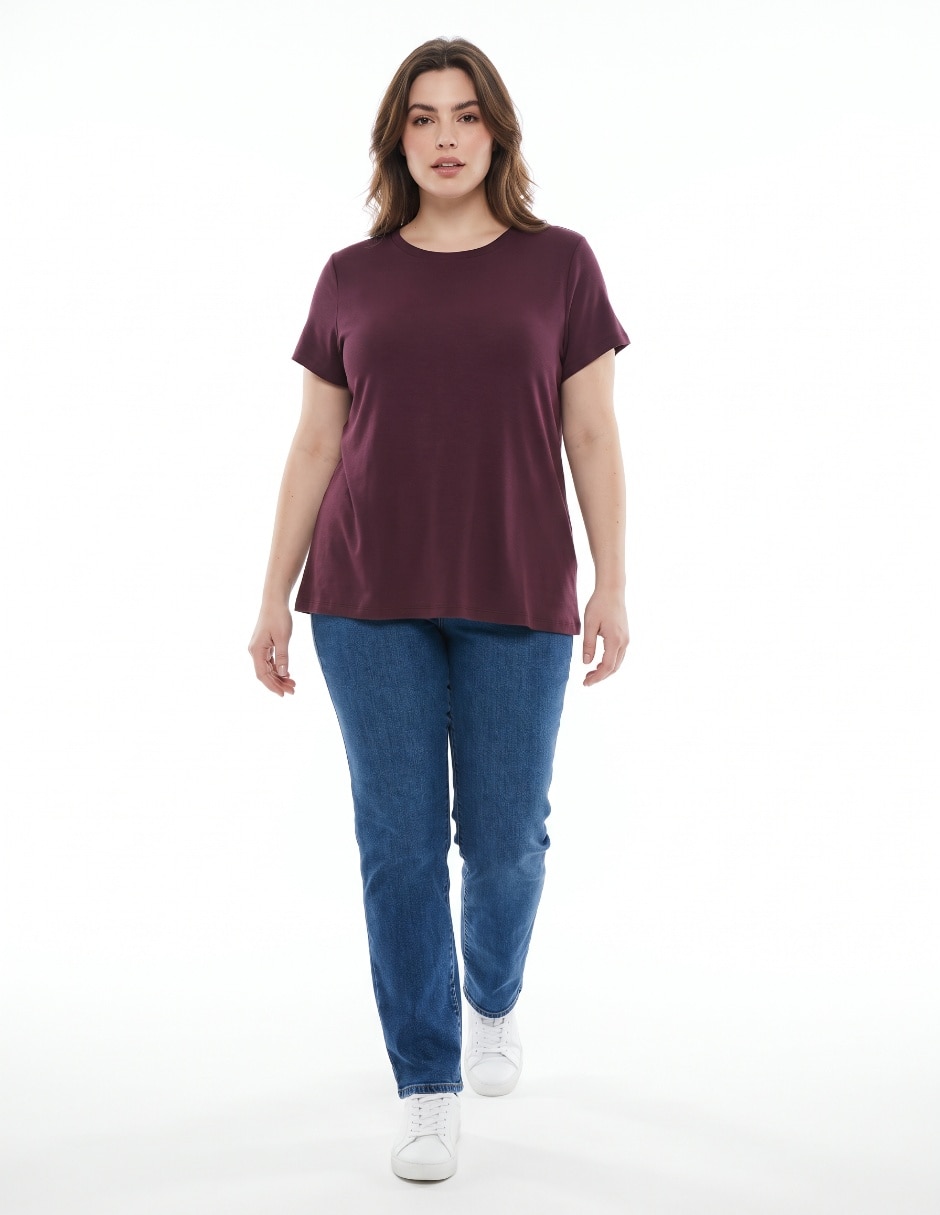 Playera manga corta cuello redondo para mujer 3
