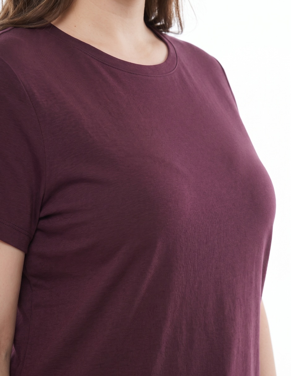 Playera manga corta cuello redondo para mujer 4