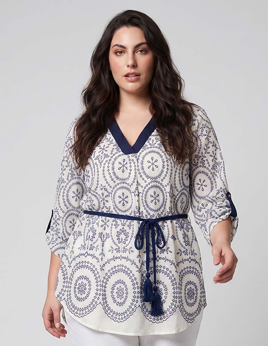 BLUSA DAVINCHY BLUSA manga 3/4 para mujer
