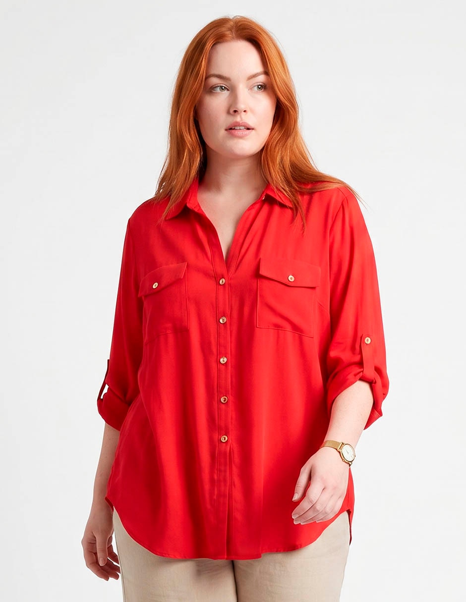 Blusa Blusa Manga 3/4 Para Mujer