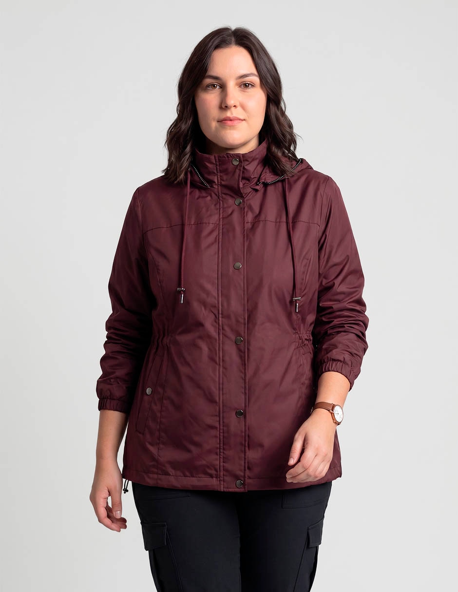Gabardina capucha y bolsa para mujer
