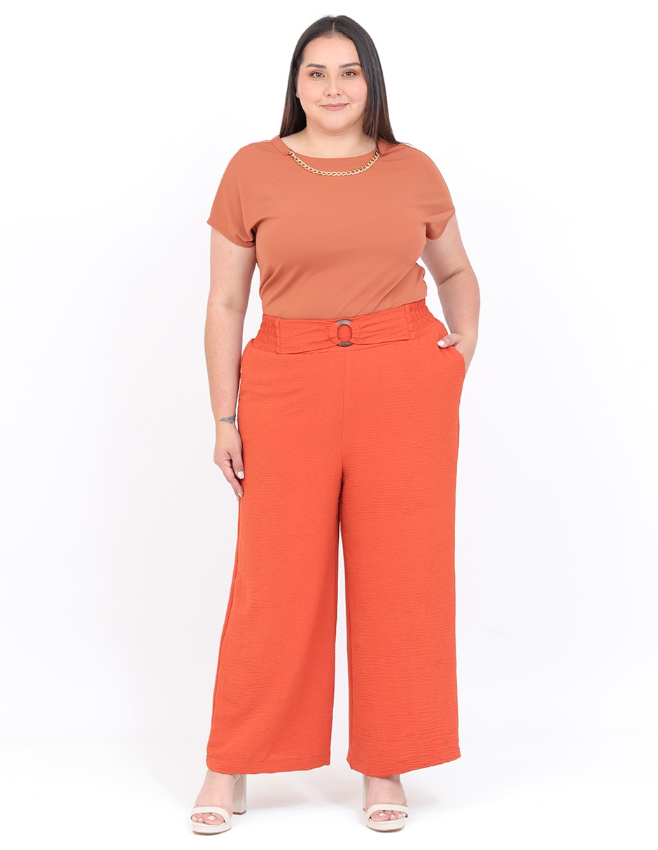 Pantalón regular amplio para mujer 4