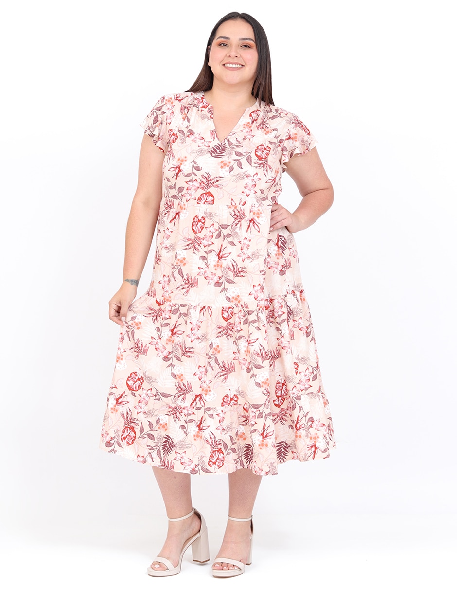 Vestido midi casual crupo puntarena para mujer Vestido midi casual crupo puntarena para mujer