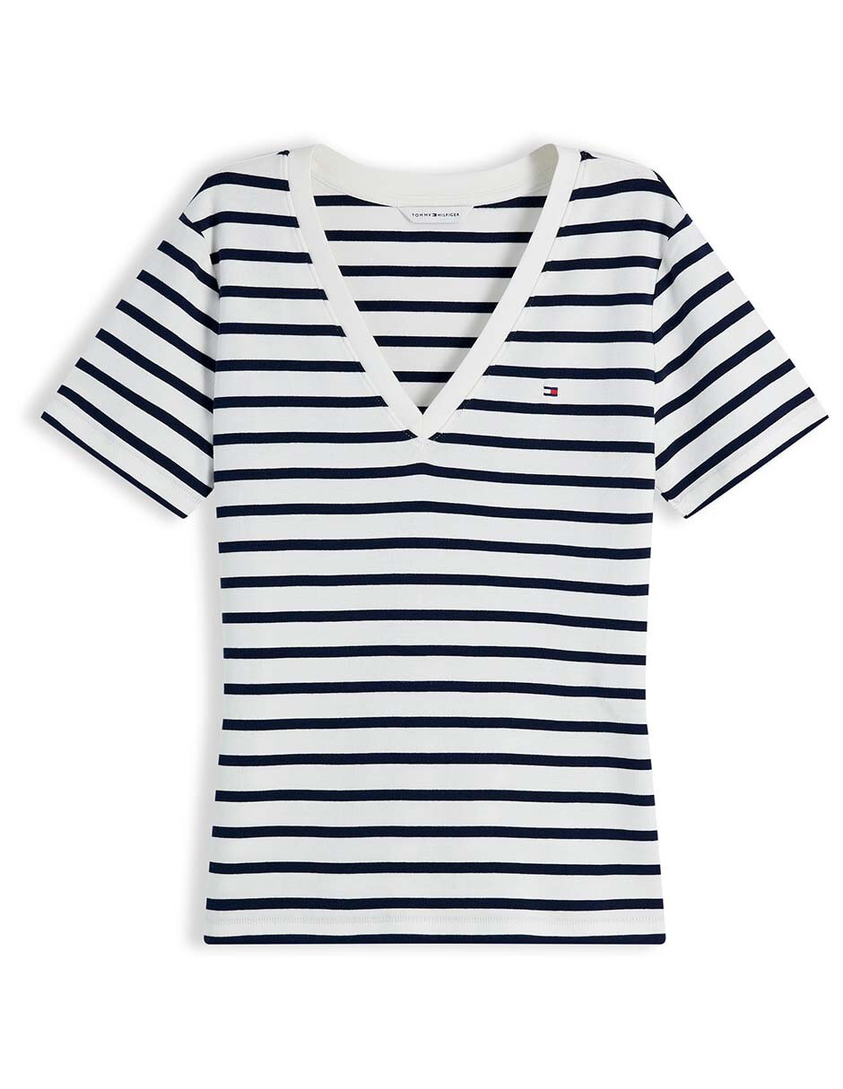 Playera manga corta cuello redondo para mujer