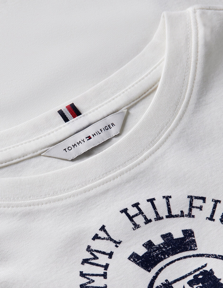 Playera manga corta Tommy Plus cuello redondo para mujer