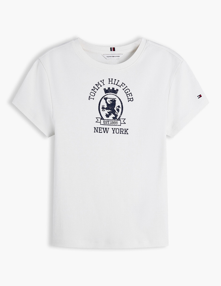 Playera manga corta Tommy Plus cuello redondo para mujer