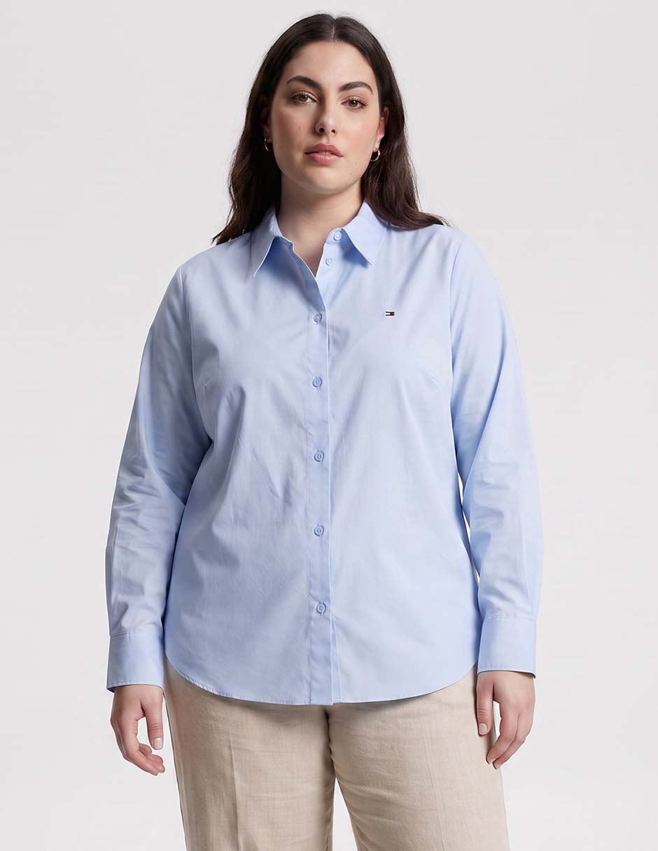 Blusa tommy plus manga larga para mujer
