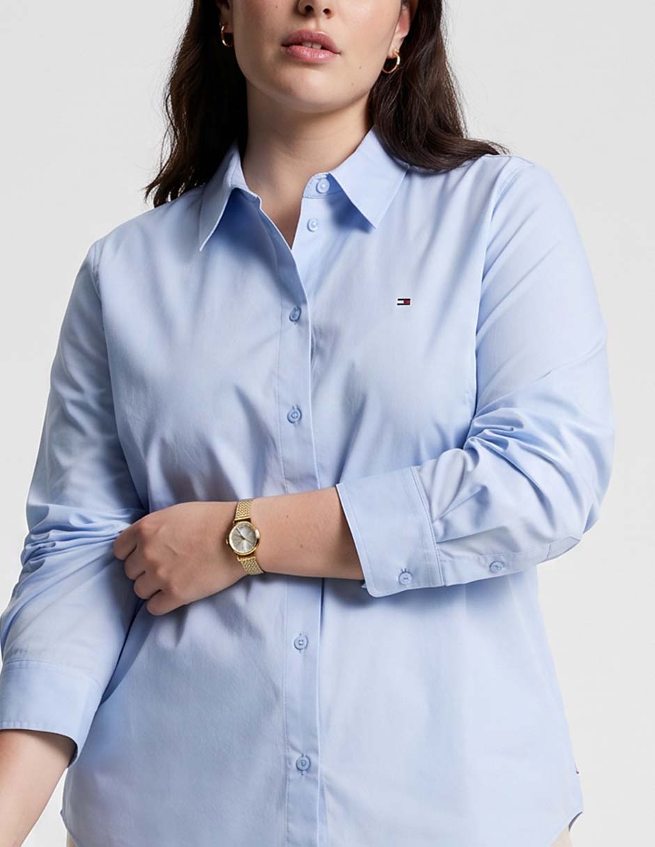 Blusa tommy plus manga larga para mujer