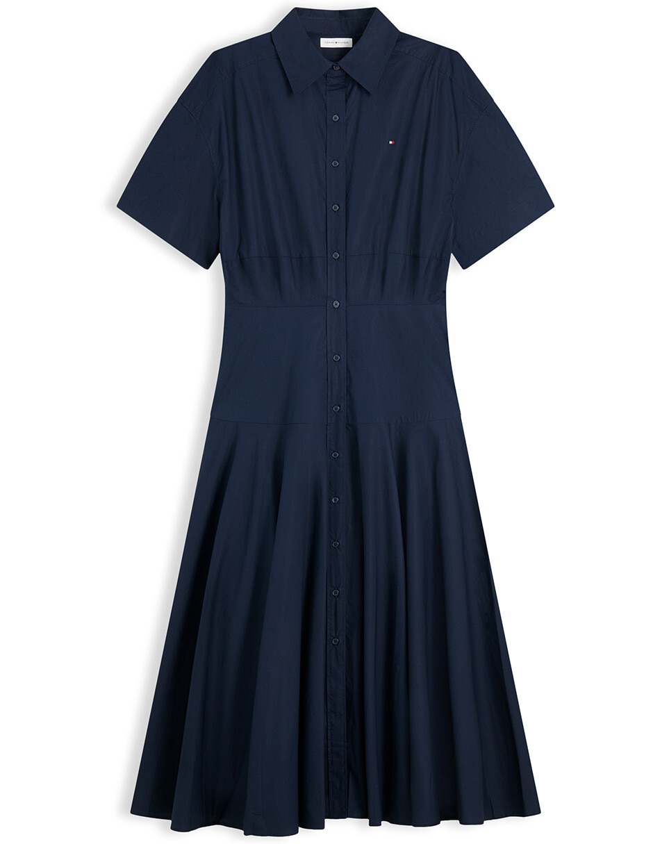 Vestido largo casual Poplin Flare para mujer