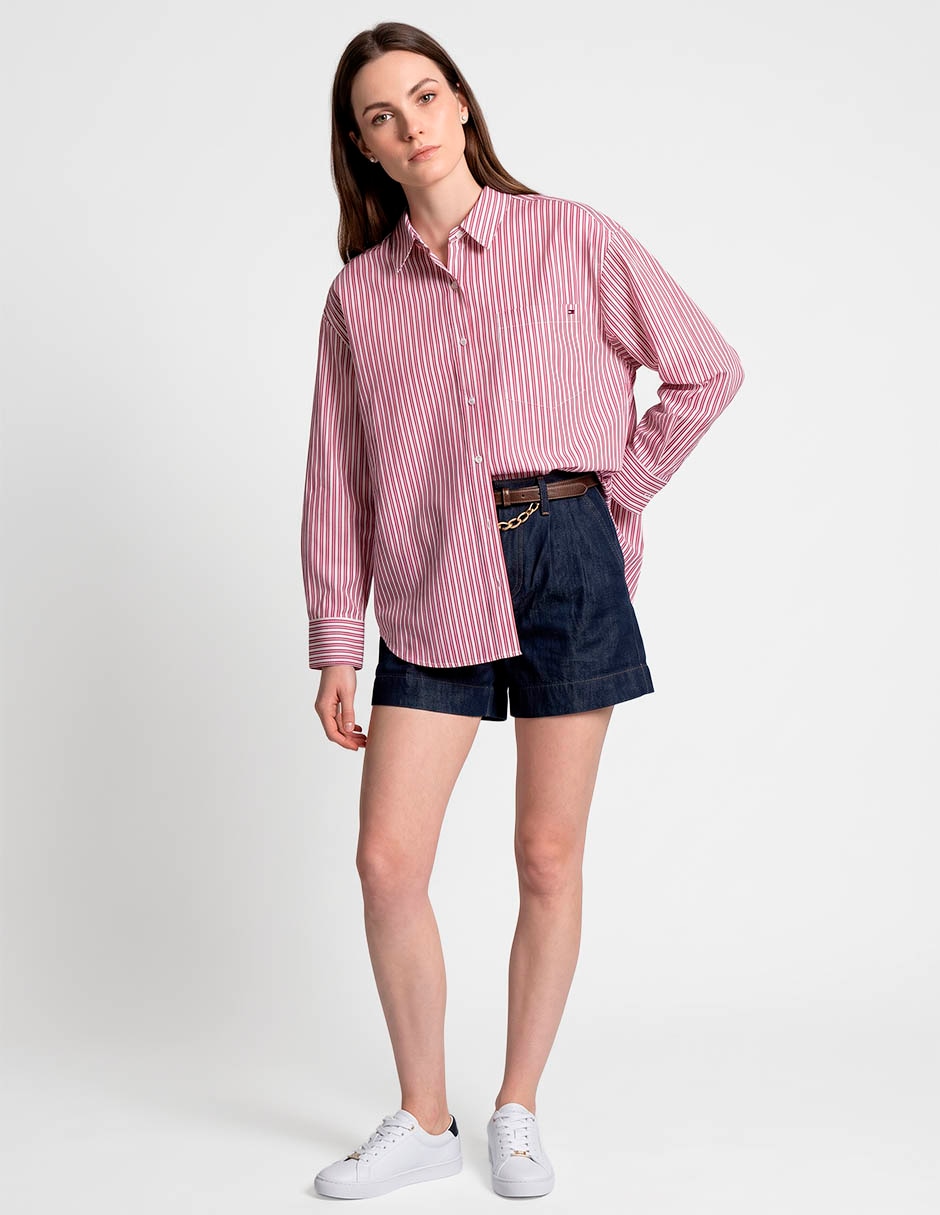 Blusa tommy plus manga larga para mujer