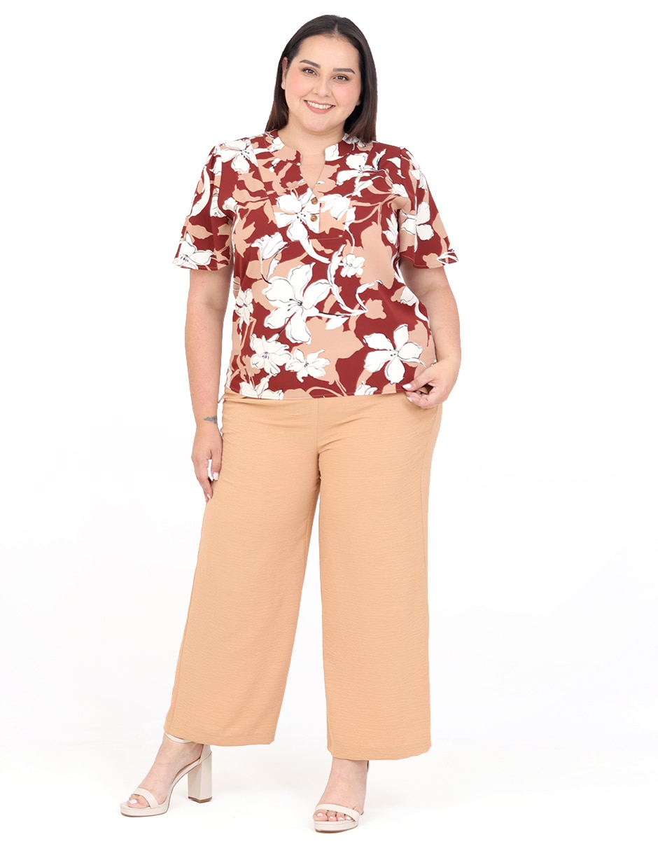 Blusa grupo burdeos manga Corta para mujer 6
