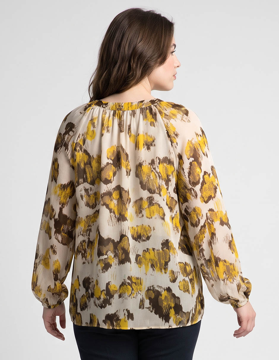 Blusa ivonne plus ninguno manga larga para mujer
