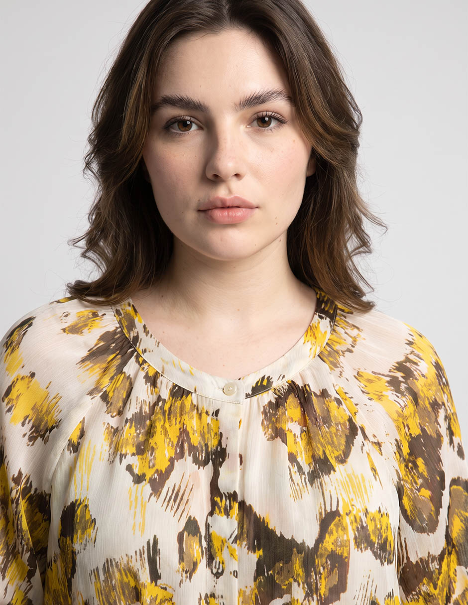 Blusa ivonne plus ninguno manga larga para mujer