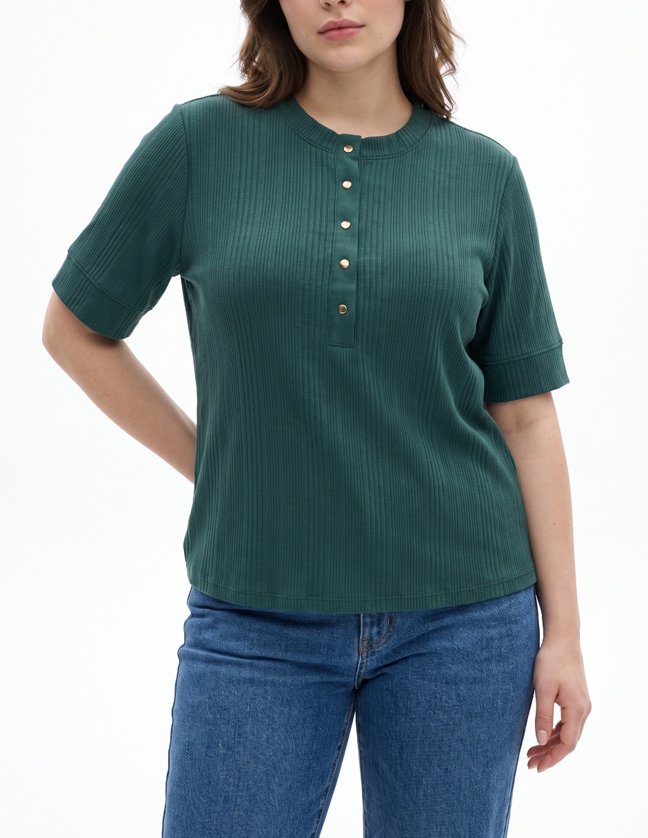 Blusa manga al codo para mujer 4