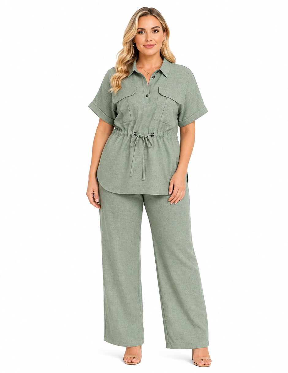 Blusa Lieb Plus manga al codo para mujer