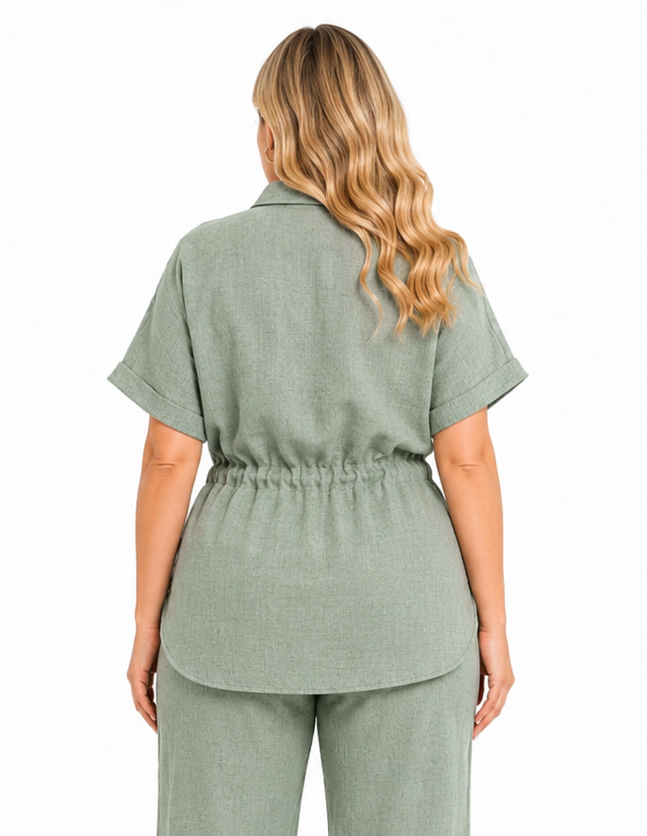 Blusa Lieb Plus manga al codo para mujer