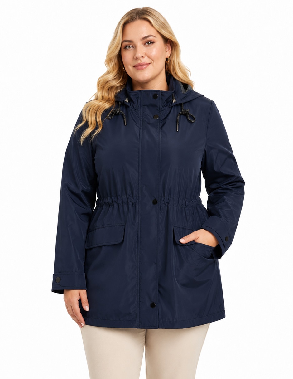 Gabardina resistente al agua con capucha para mujer Gabardina resistente al agua con capucha para mujer