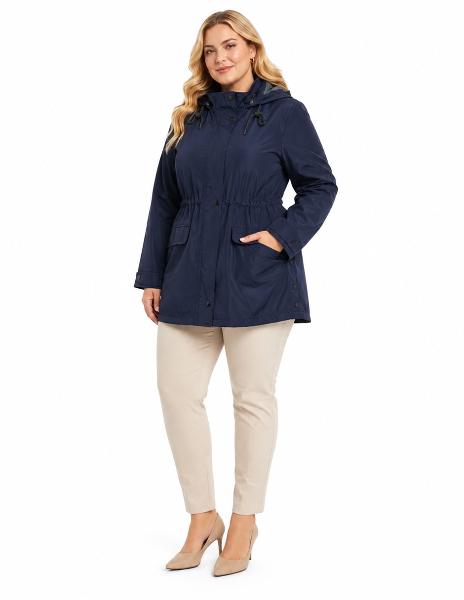 Gabardina resistente al agua con capucha para mujer 2