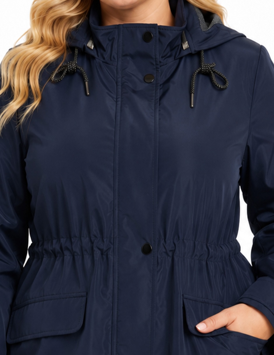 Gabardina resistente al agua con capucha para mujer 4