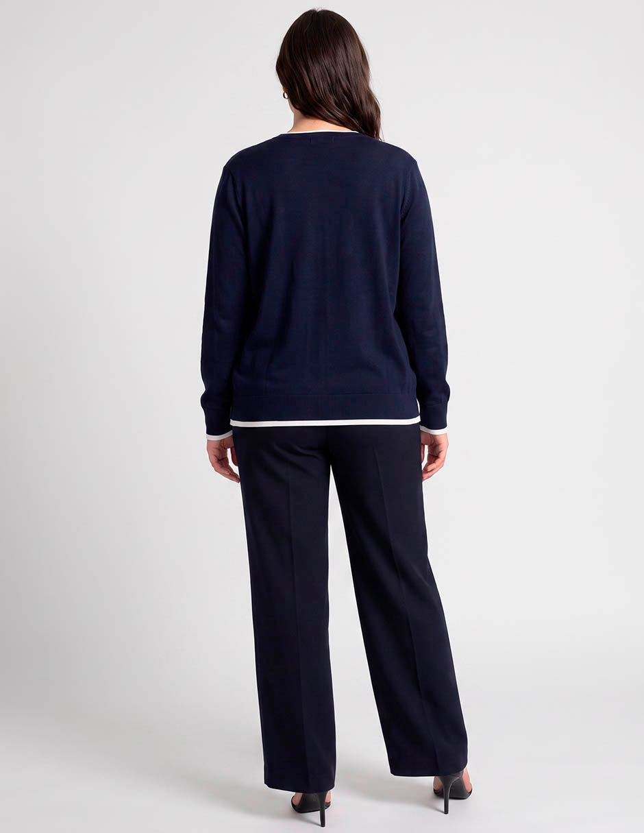 Suéter lieb plus cuello redondo para mujer