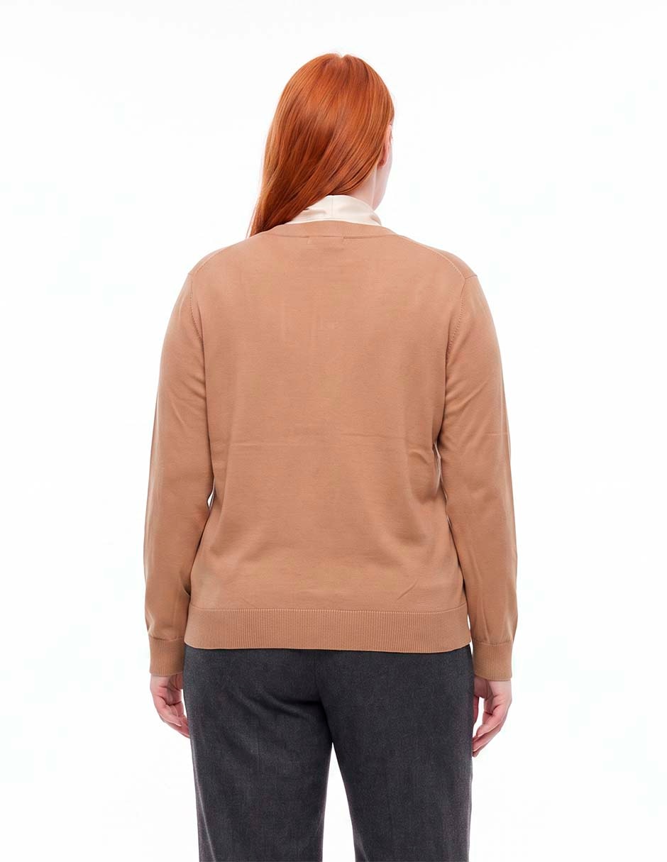 Suéter cuello v para mujer 4