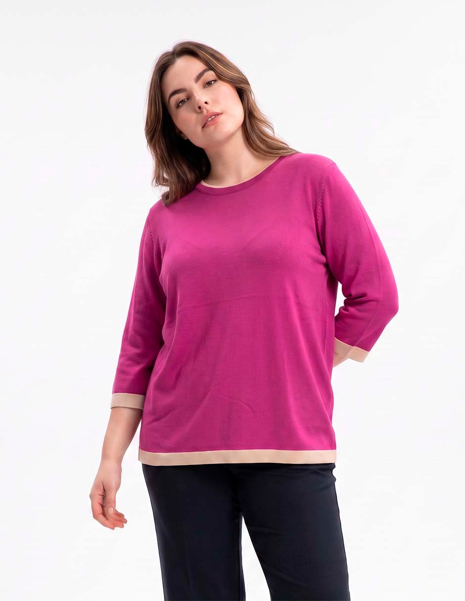 Suéter cuello redondo para mujer