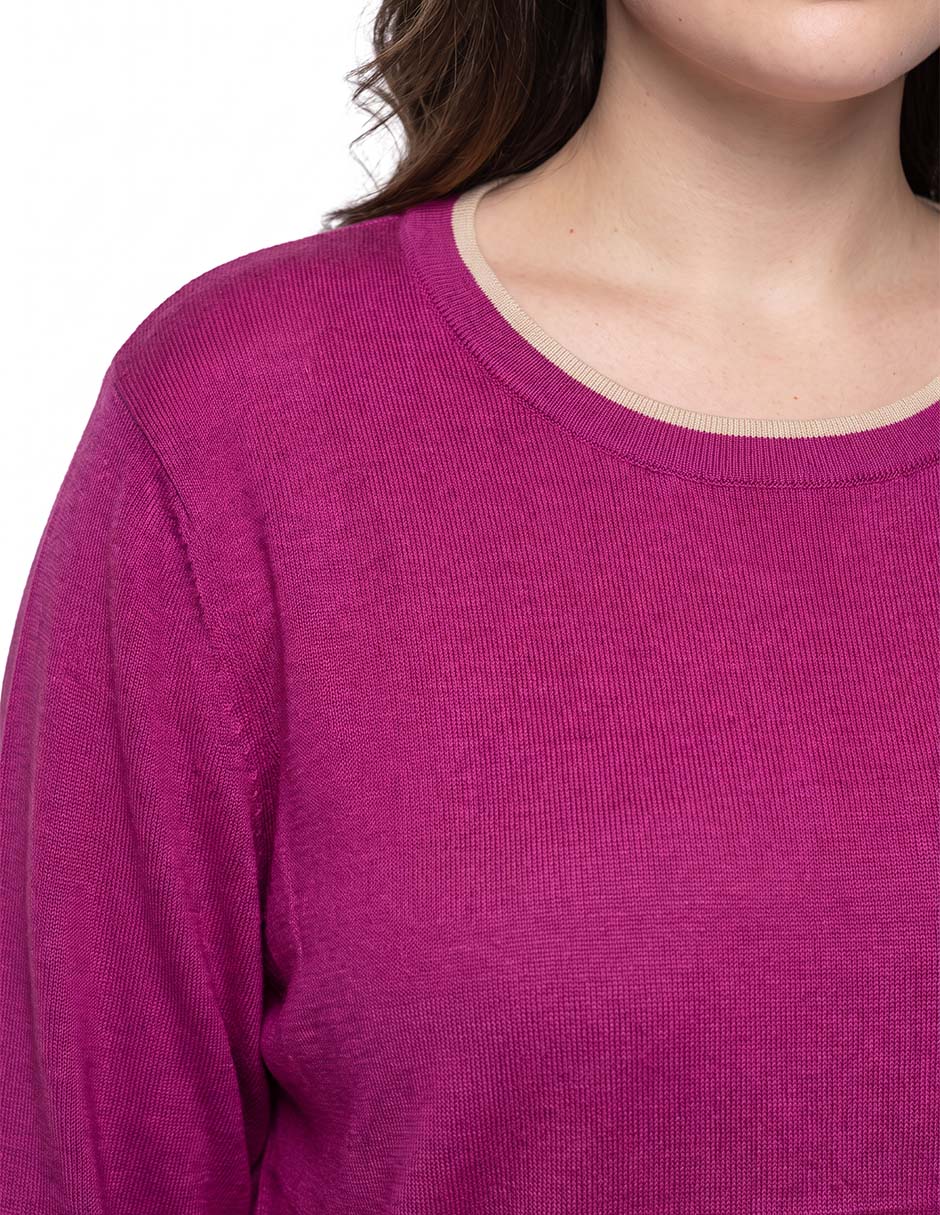 Suéter cuello redondo para mujer 2