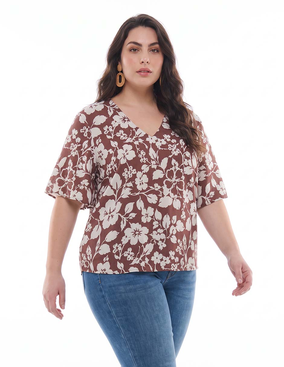 Blusa piezas sueltas manga al codo para mujer Blusa piezas sueltas manga al codo para mujer