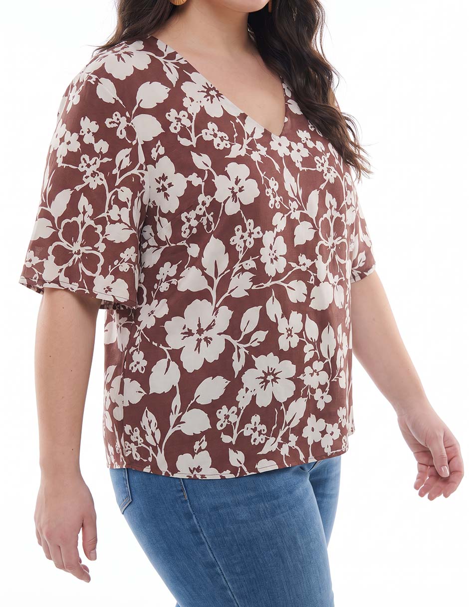 Blusa piezas sueltas manga al codo para mujer 2