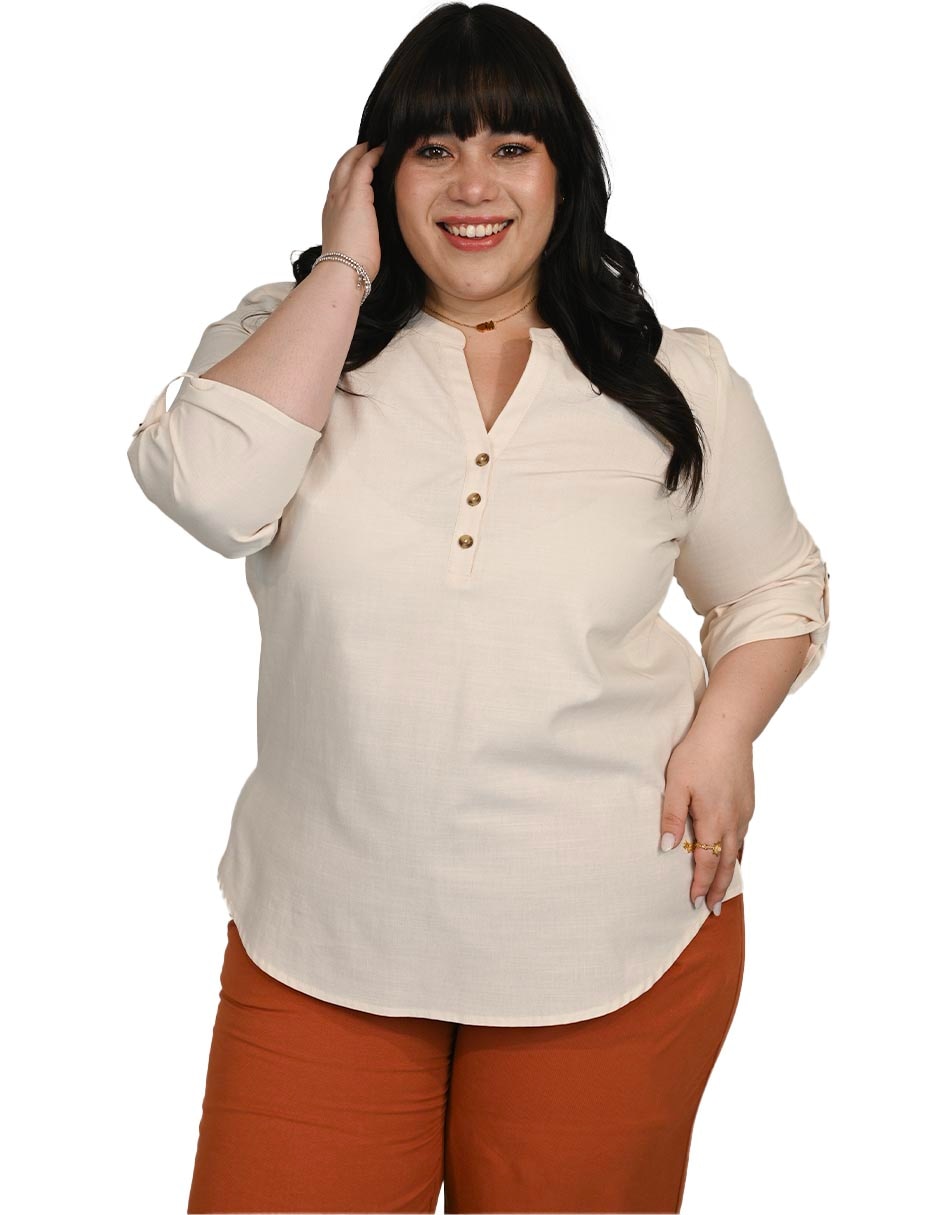 Blusa ivy manga 3/4 para mujer Blusa ivy manga 3/4 para mujer