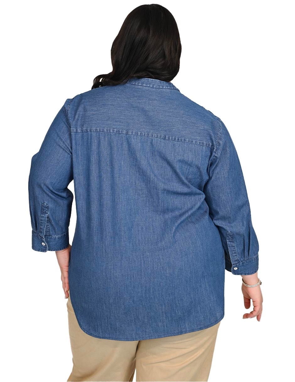 Blusa shade manga 3/4 para mujer 2