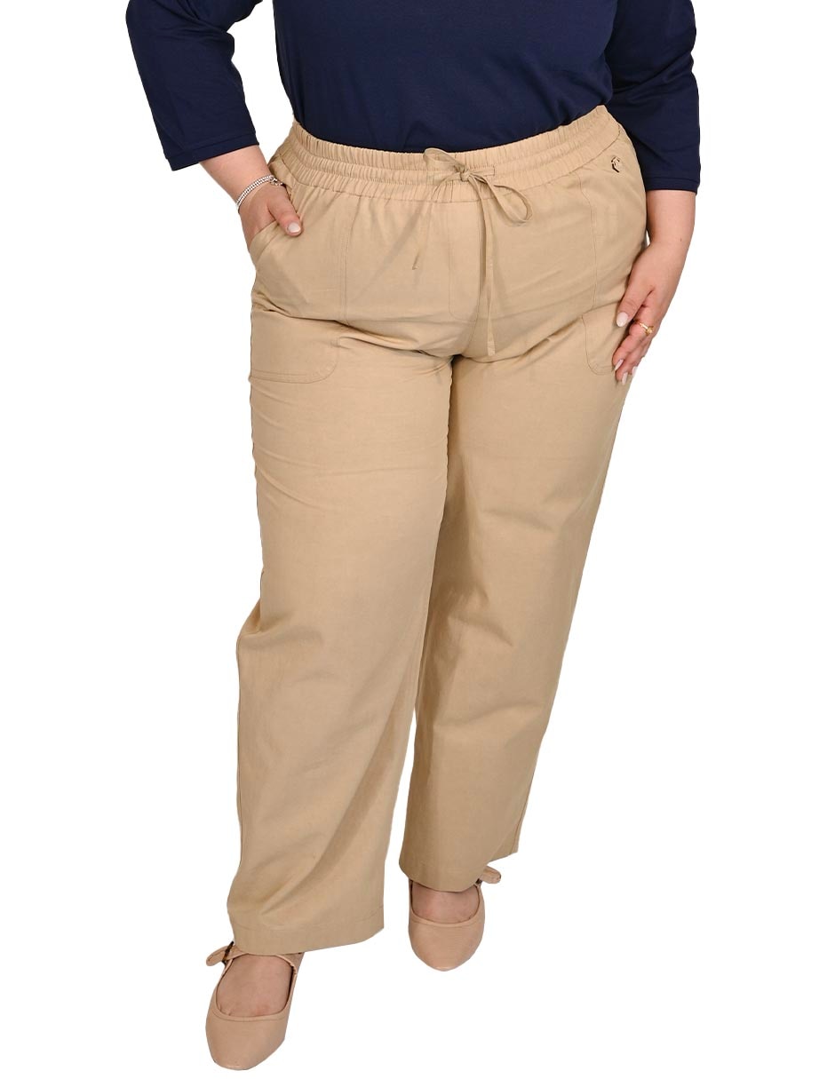 Pantalón regular amplio para mujer