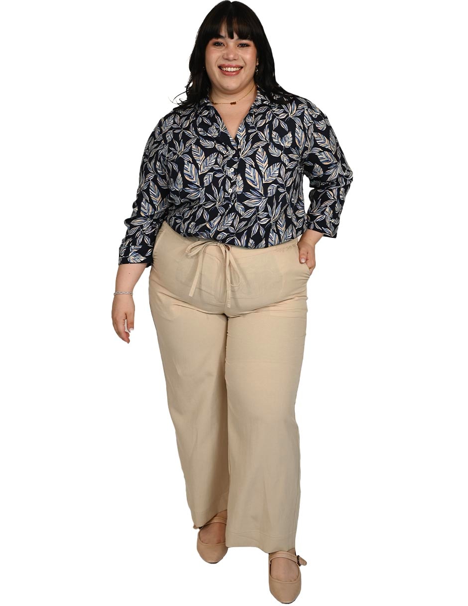 Pantalón regular amplio para mujer 2