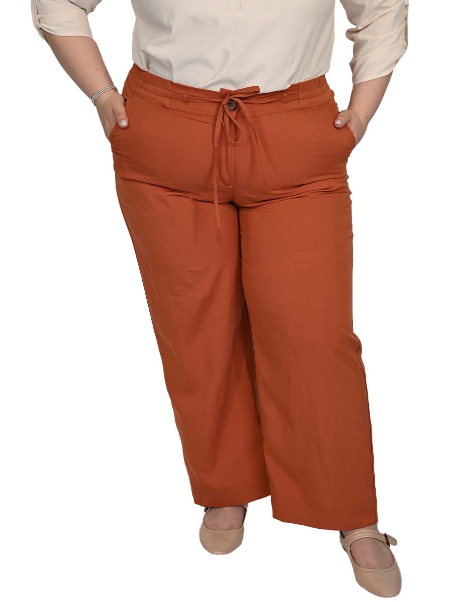 Pantalón regular amplio para mujer