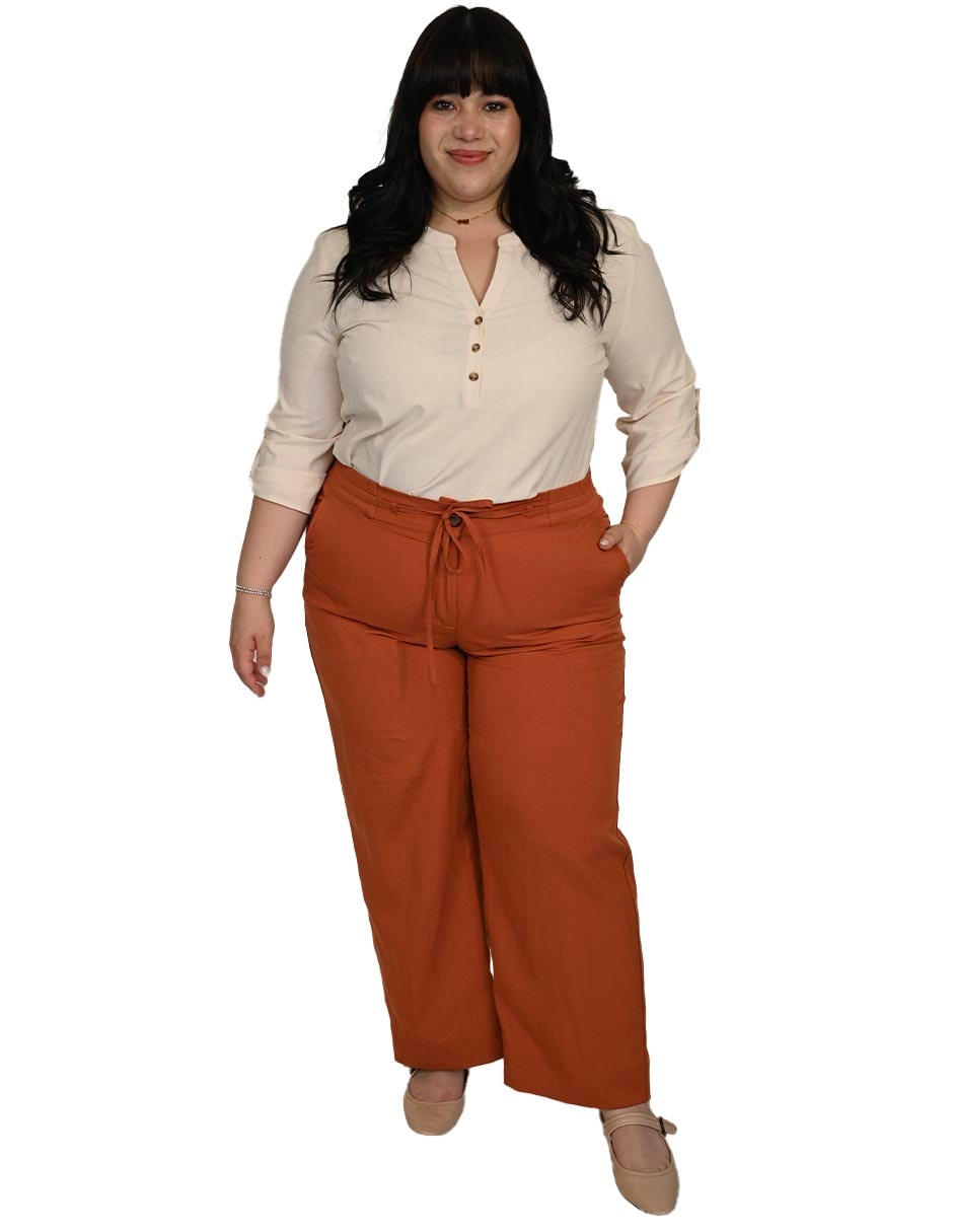 Pantalón regular ferrioni amplio para mujer