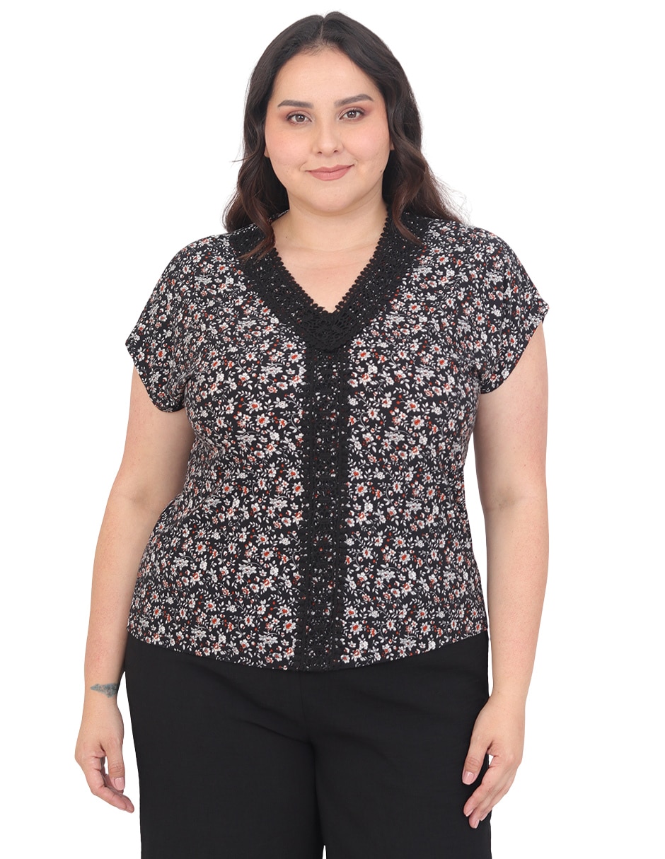 Blusa manga corta para mujer