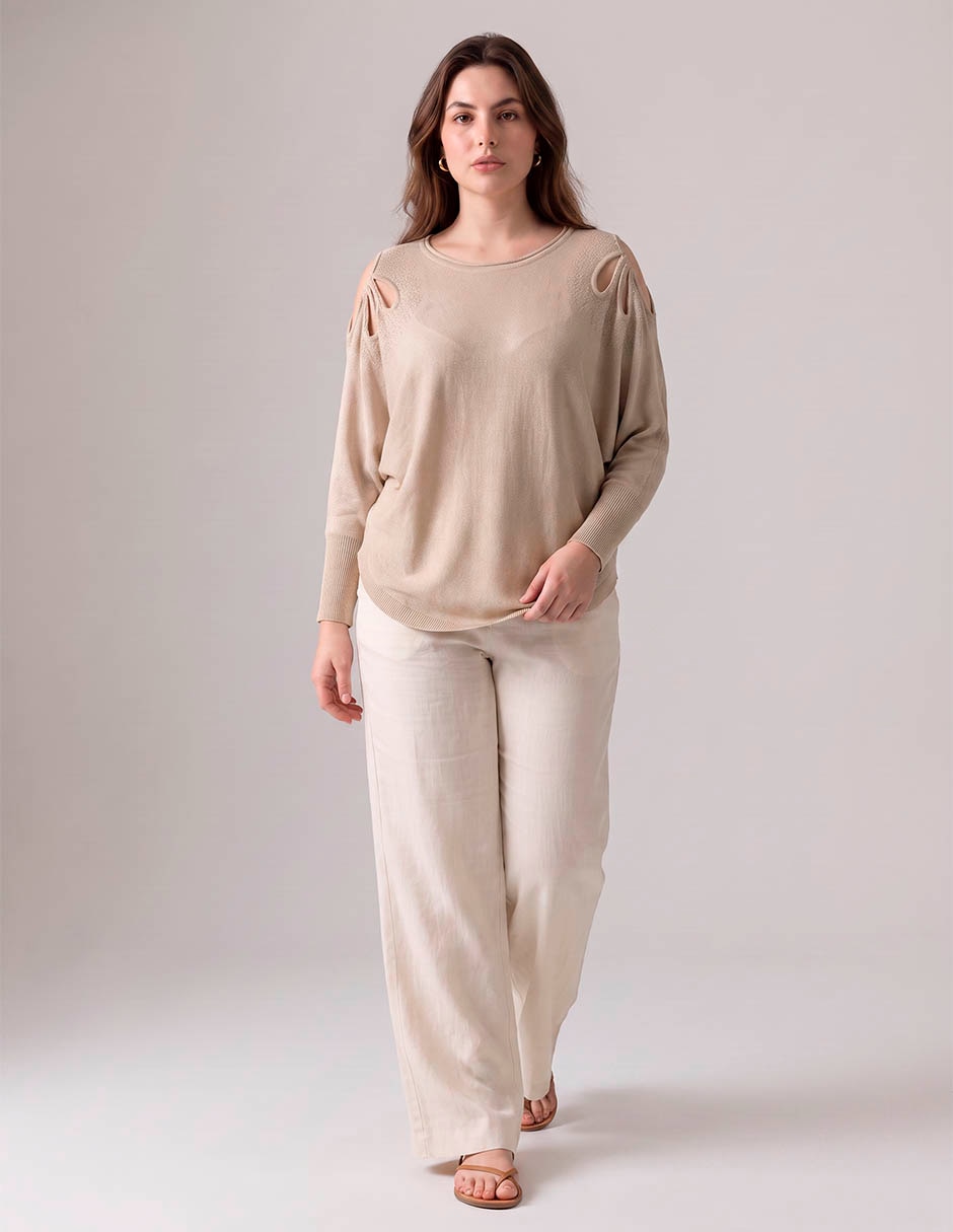 Suéter cuello redondo para mujer 3