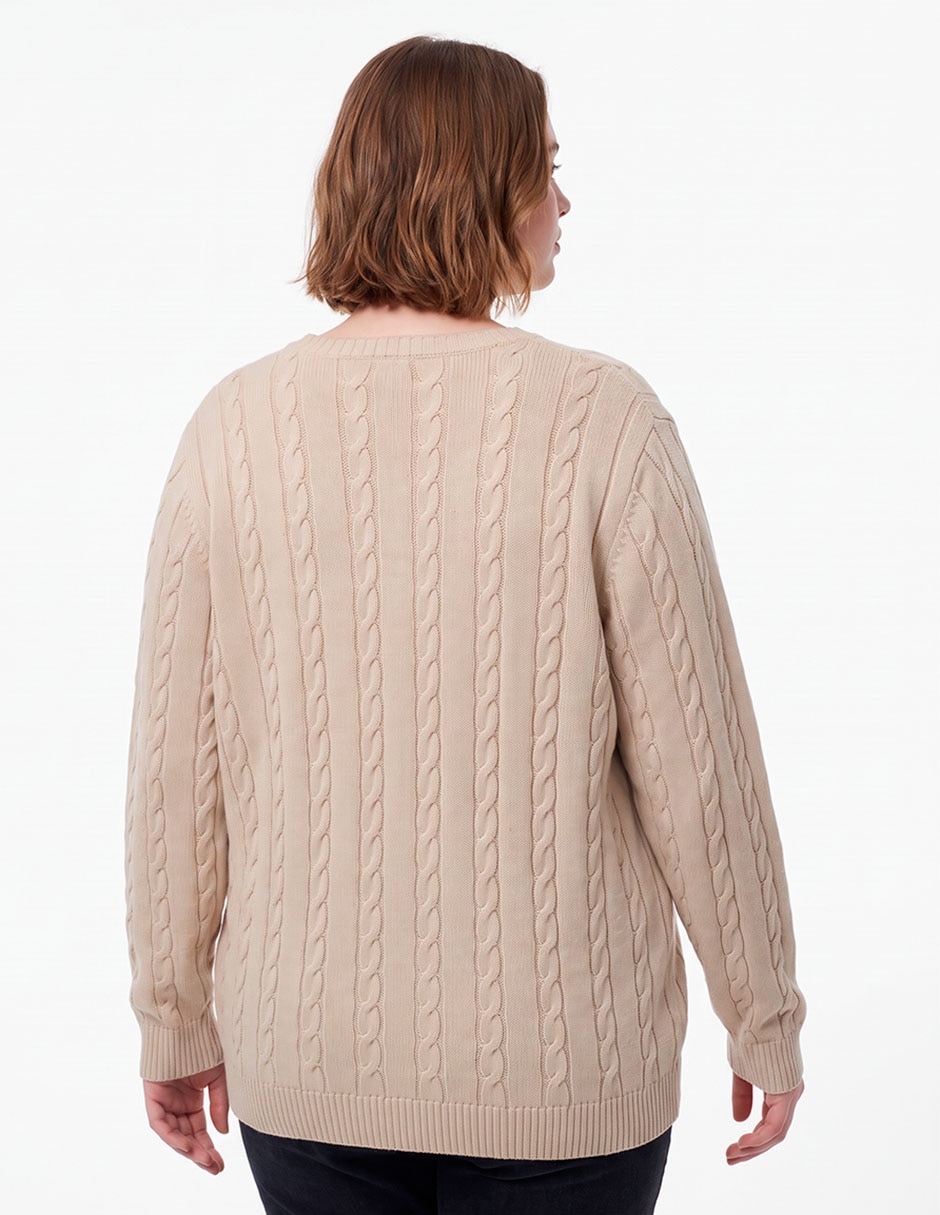 Suéter cuello redondo para mujer 4
