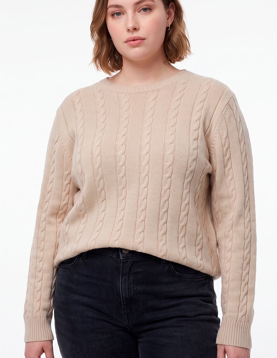 Suéter cuello redondo para mujer 2