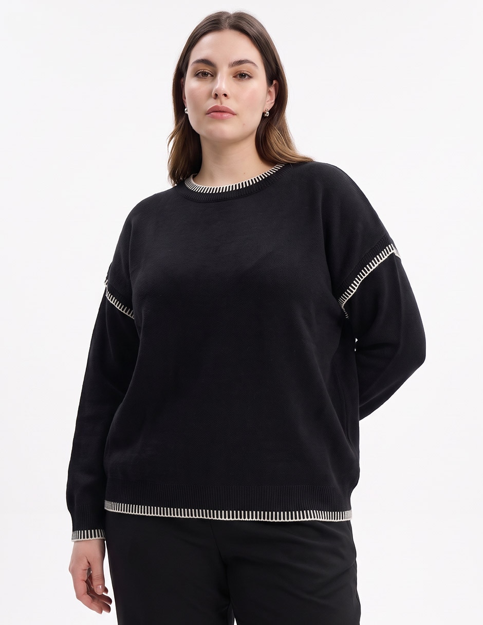 Suéter cuello redondo para mujer 1
