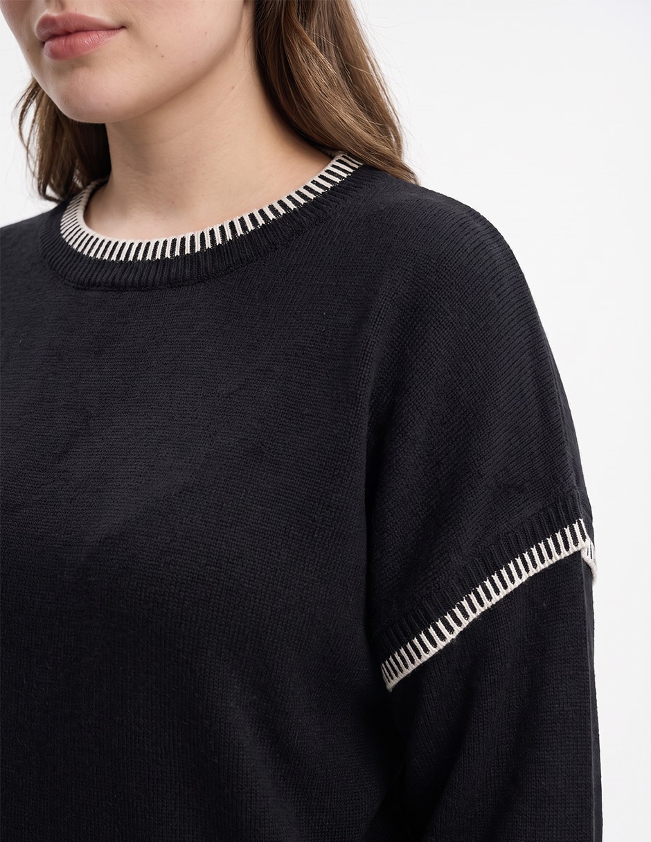 Suéter cuello redondo para mujer 2