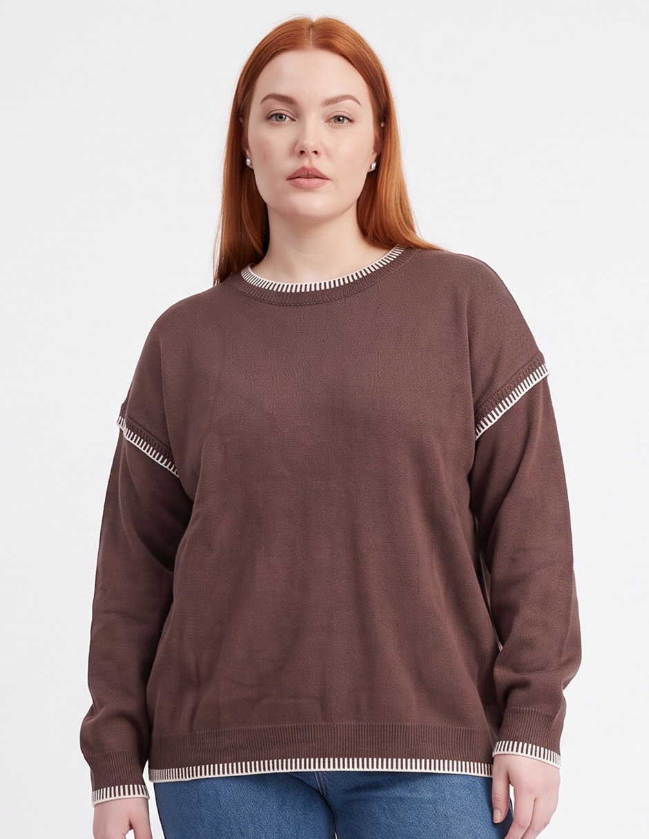 Suéter cuello redondo para mujer Suéter cuello redondo para mujer