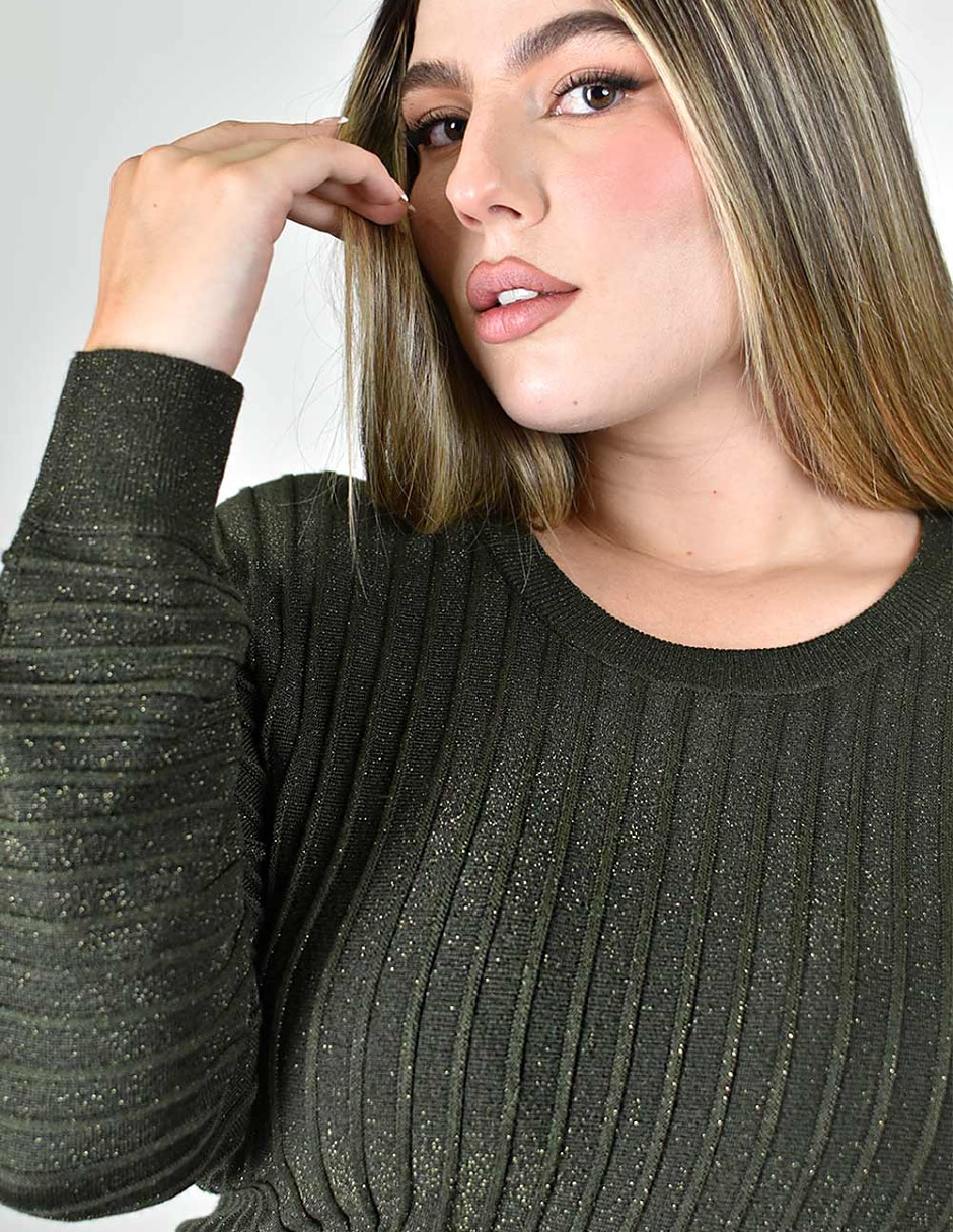 Suéter cuello redondo para mujer