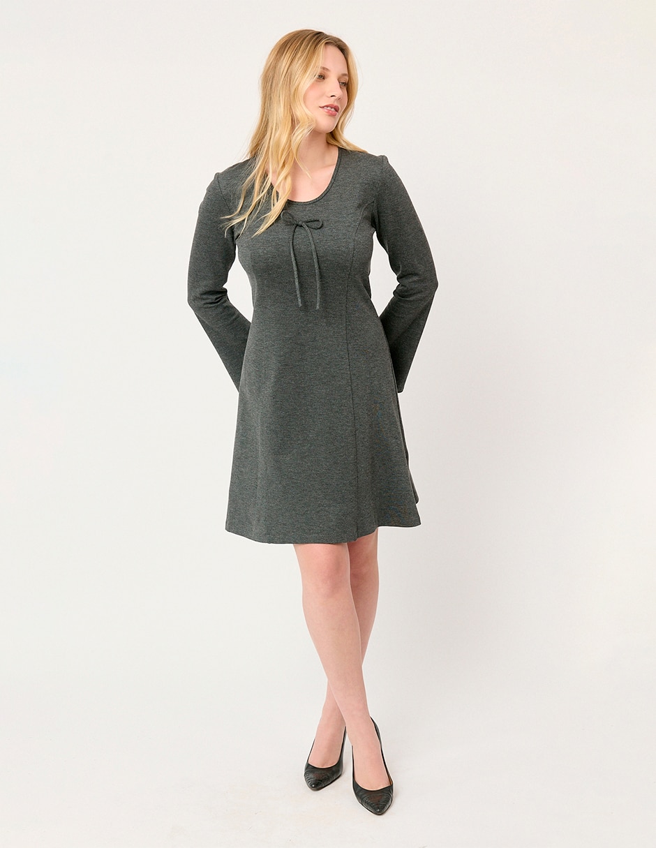 Vestido a la rodilla casual gales para mujer 7