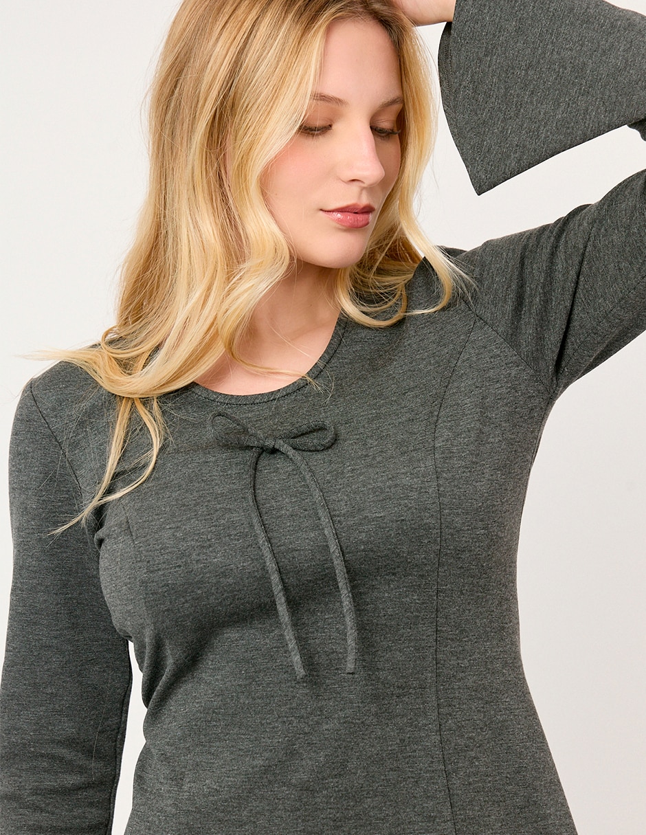 Vestido a la rodilla casual gales para mujer 4