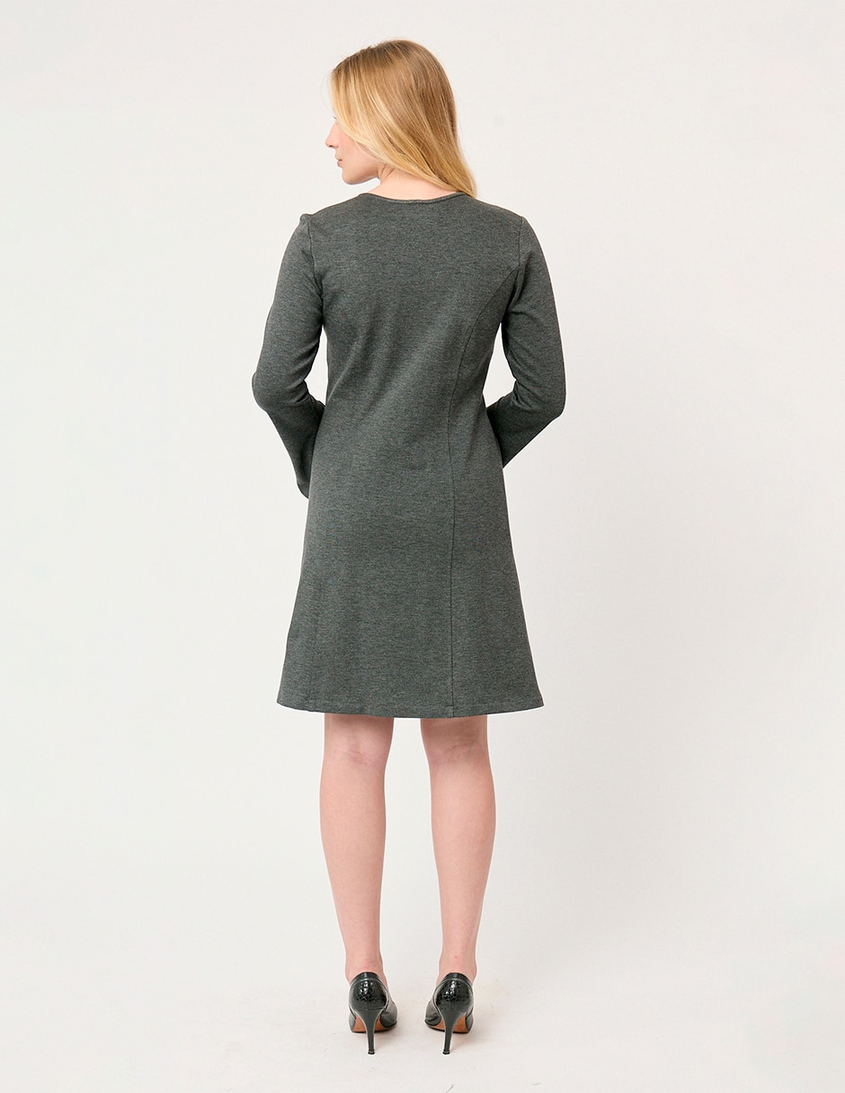Vestido a la rodilla casual gales para mujer 3