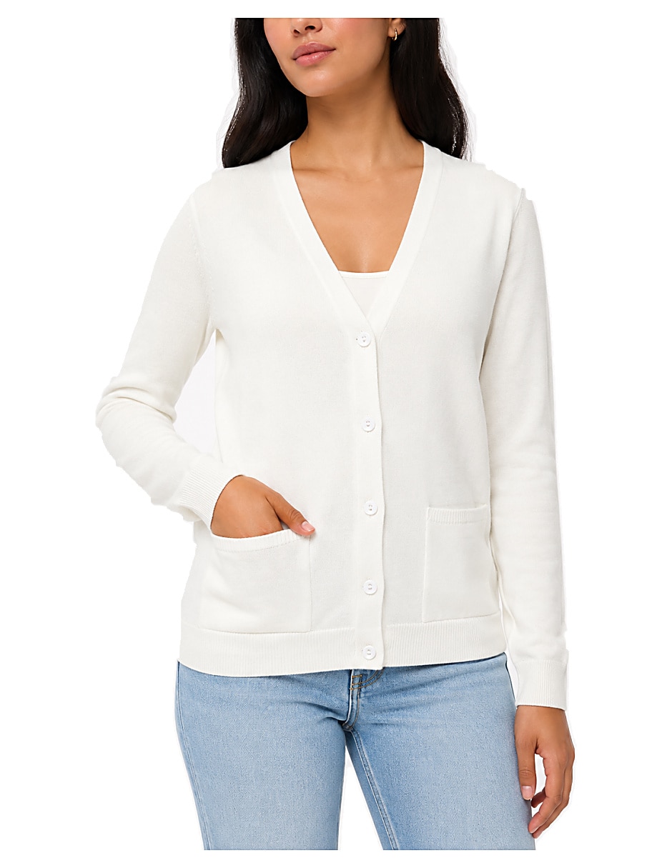 Suéter cuello v para mujer 8