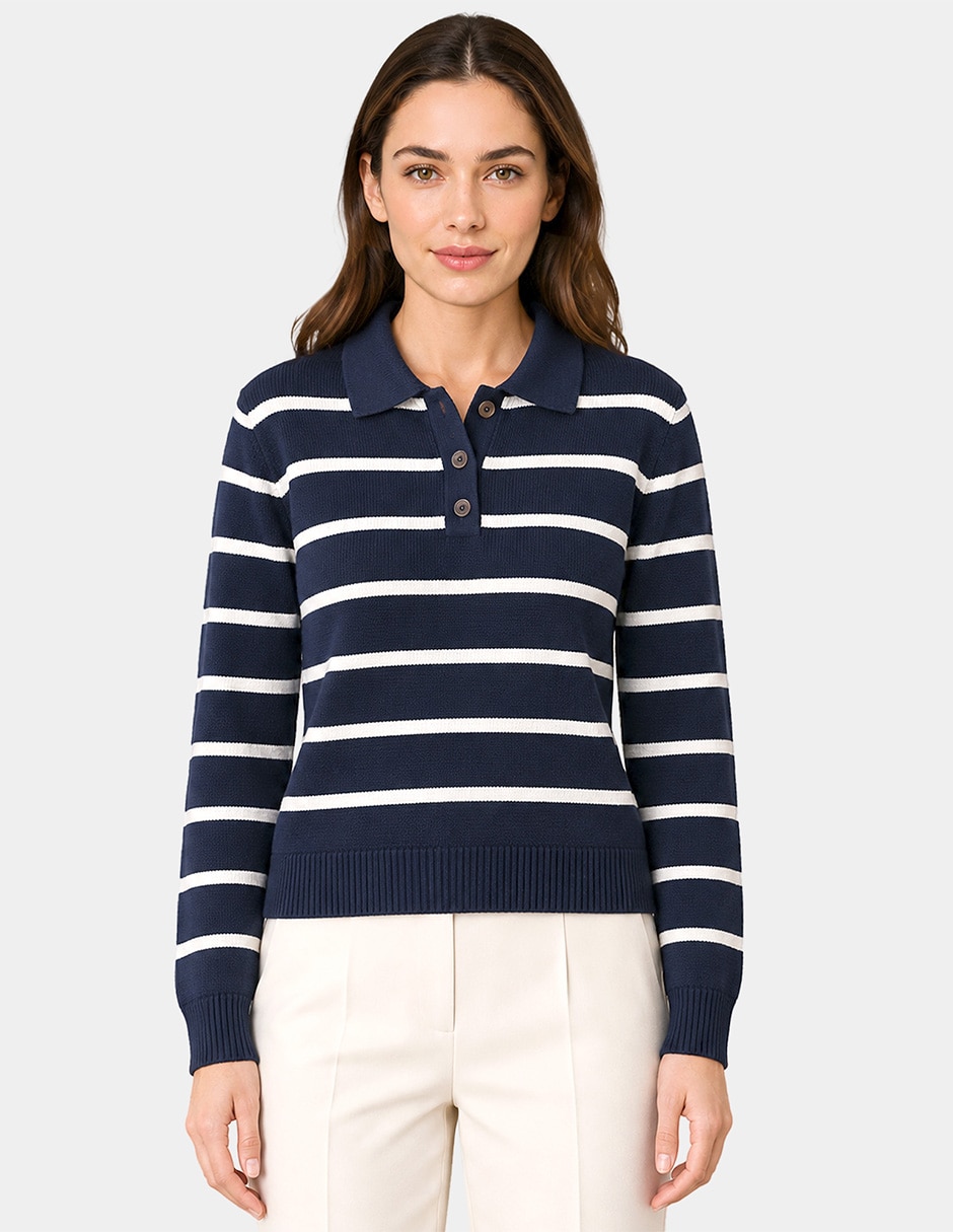 Suéter cuello camisero para mujer Suéter cuello camisero para mujer