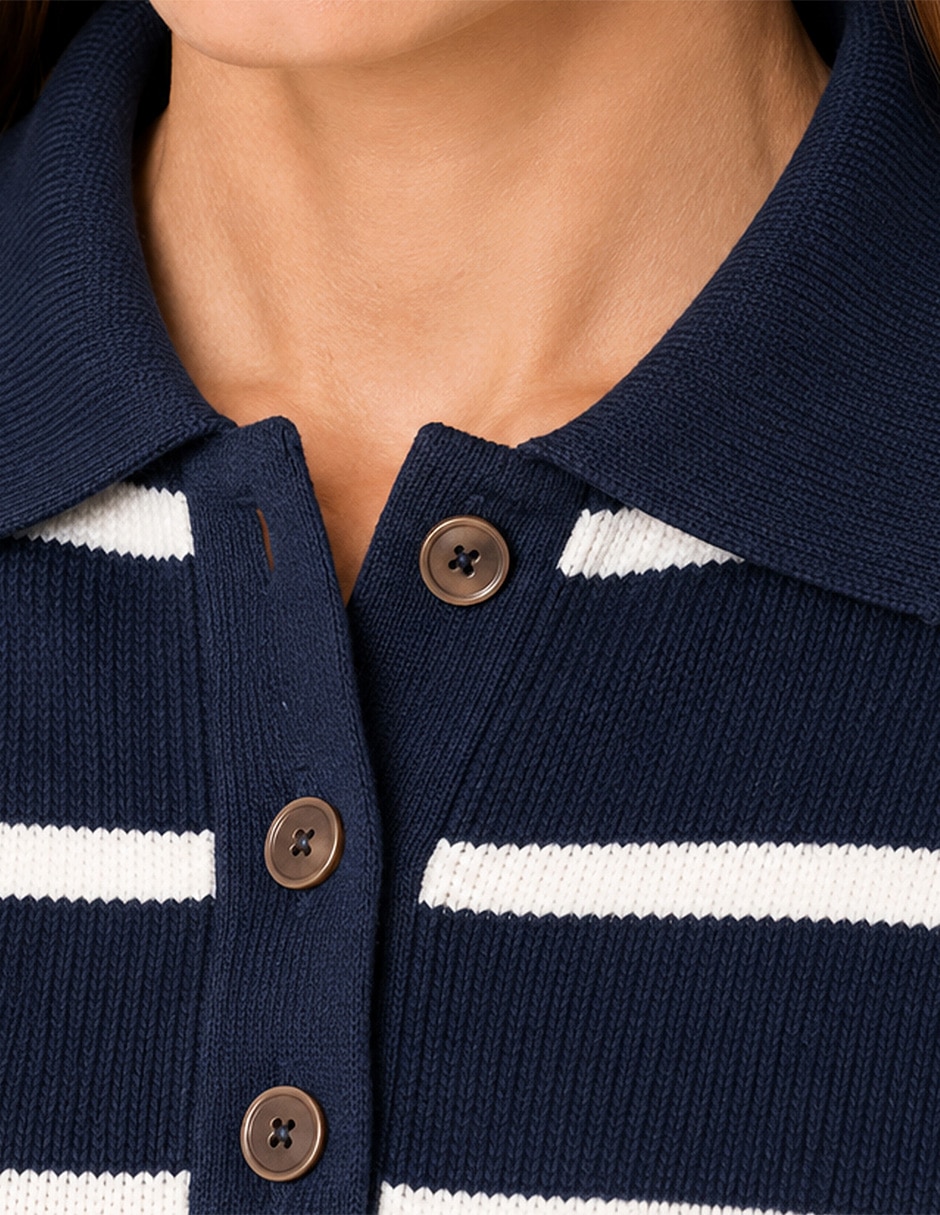 Suéter cuello camisero para mujer 3