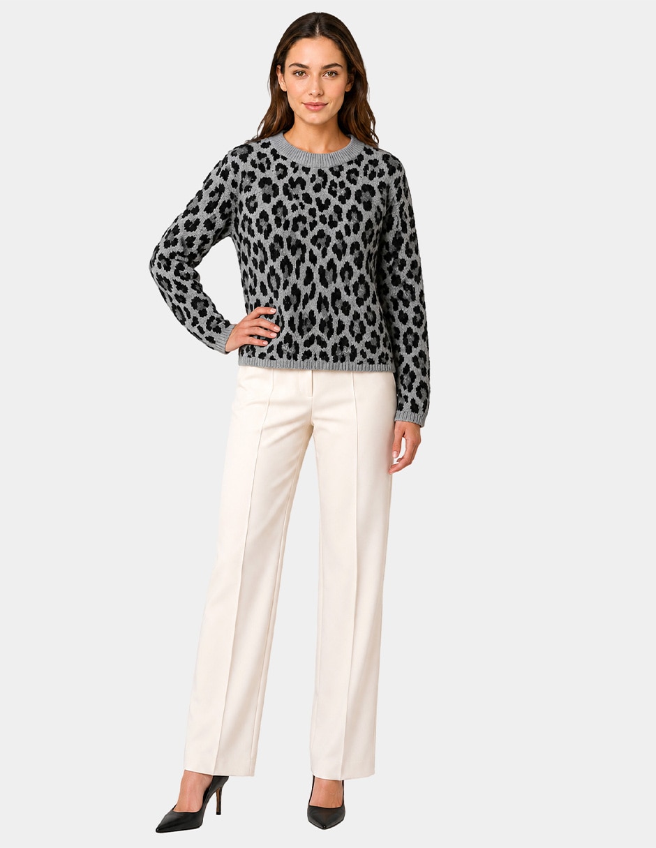 Suéter cuello redondo para mujer 4